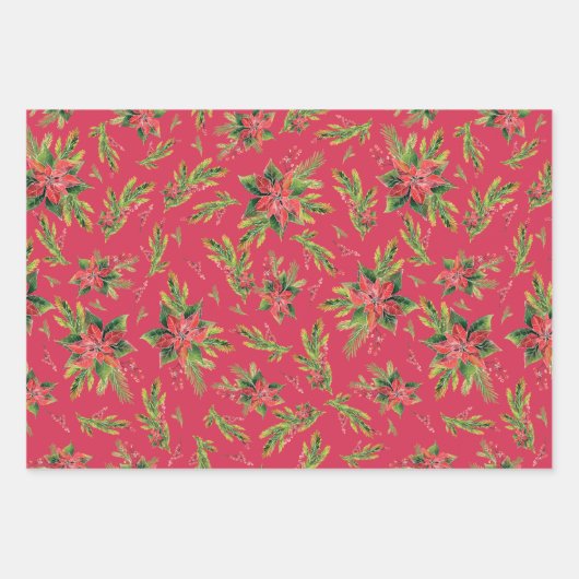 赤い緑のチャントマック包み紙 ラッピングペーパーシート (正面)