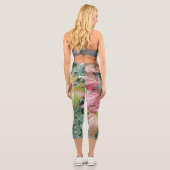 赤い緑のツタ葉秋秋の季節 カプリレギンス (裏面)