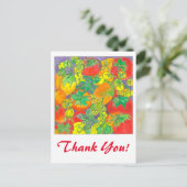 赤い緑のトマト水の色ありがとう ポストカード (スタンド正面)