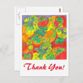 赤い緑のトマト水の色ありがとう ポストカード (正面/裏面)