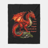 赤い緑のドラゴン、スピリットは誰にでも住むことができる フリースブランケット (正面)