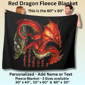 赤い緑のドラゴン、スピリットは誰にでも住むことができる フリースブランケット