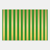 赤い緑のネイビーブルーの金ゴールドパタストライプーン ラッピングペーパーシート (正面2)