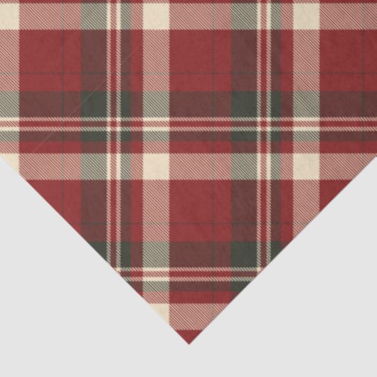 赤い緑のバッファローの格子模様クリスマス 薄葉紙 (詳細)