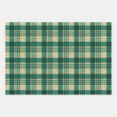 赤い緑のバーラッププレイドクリスマス ラッピングペーパーシート (正面2)