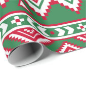 赤い緑のパタアステカーンのラッピング紙 ラッピングペーパー (ロールコーナー)