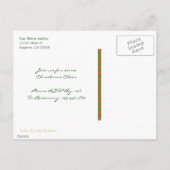 赤い緑のパターンカスタムのクリスマスパーティーはがき ポストカード (裏面)