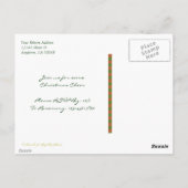 赤い緑のパターンカスタムのクリスマスパーティーはがき ポストカード (裏面)