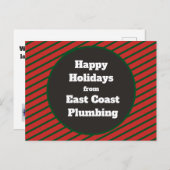 赤い緑のビジネスの休日を楽しくしよう ポストカード (正面/裏面)