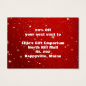 赤い緑のビッグボウのビジネスのギフトカード証明書 (裏面)