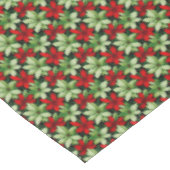 赤い緑のフェスティバルポインセチアのタイルのクリスマス テーブルクロス (アングル)