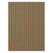 赤い緑のフェスティバルポインセチアのタイルのクリスマス テーブルクロス (正面)