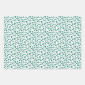 赤い緑のフェスティバルポープリントパターン ラッピングペーパーシート (正面3)