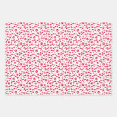 赤い緑のフェスティバルポープリントパターン ラッピングペーパーシート (正面2)