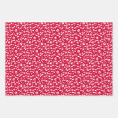 赤い緑のフェスティバルポープリントパターン ラッピングペーパーシート (正面)