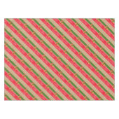赤い緑のホリストライプのーの明メリーるいテーブルクロス テーブルクロス (正面(横))