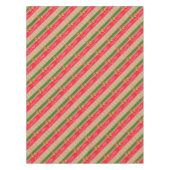 赤い緑のホリストライプのーの明メリーるいテーブルクロス テーブルクロス (正面)
