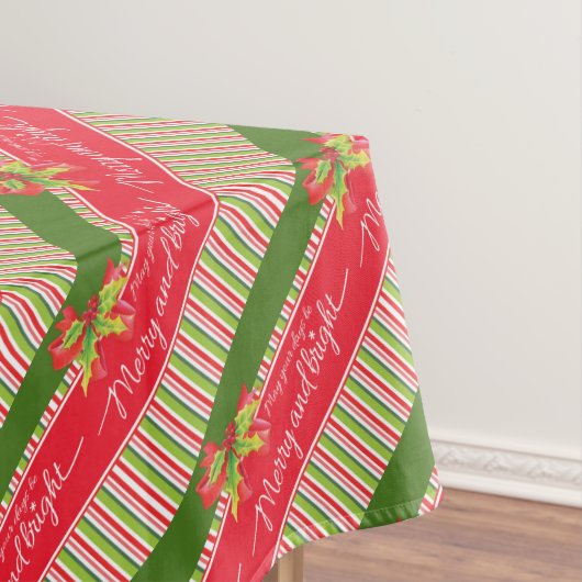 赤い緑のホリストライプのーの明メリーるいテーブルクロス テーブルクロス (インサイチュ)