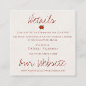 赤い緑のポインセチア・モノグラム結婚クリスマス エンクロージャーカード (裏面)