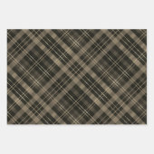 赤い緑のマルーンの茶色はクリスマスパターンをチェック ラッピングペーパーシート (正面2)