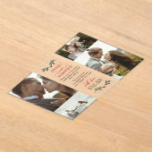 赤い緑のミスタントスメリークリス結婚したマス アクリル招待状 (レイダウン)