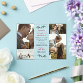 赤い緑のミスタントスメリークリス結婚したマス アクリル招待状 (インサイチュ (ウェディング))