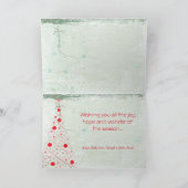 赤い緑のメリークリスマスカードと写真 シーズンカード (内部)