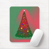 赤い緑のメリークリスマスツリー マウスパッド (マウス)