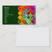 赤い緑のモザイク素晴らしフラクタル 名刺 (正面/裏面)