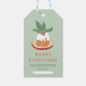 赤い緑のヤドリギ素朴なメリークリスマスケーキ ギフトタグ (正面)
