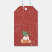 赤い緑のヤドリギ素朴なメリークリスマスケーキ ギフトタグ (裏面)