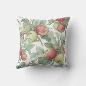 赤い緑のリンゴの果実のパターン水の色素朴 クッション (裏面)