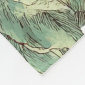 赤い緑のリンゴの果実のパターン水の色素朴 フリースブランケット (角)