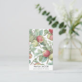 赤い緑のリンゴの果実のパターン水の色素朴 名刺 (スタンド正面)