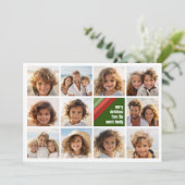 赤い緑のレトロストライプ- 11フォトコラージュ シーズンカード (スタンド正面)