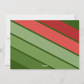 赤い緑のレトロストライプ- 3枚のフォトコラージュ シーズンカード (裏面)