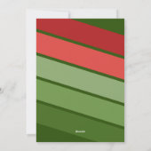 赤い緑のレトロストライプ- 5枚のフォトコラージュ シーズンカード (裏面)