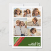 赤い緑のレトロストライプ- 6枚のフォトコラージュ シーズンカード (正面)