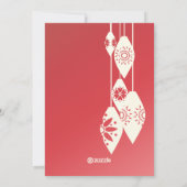 赤い緑のレトロメリーと明るい家族の写真カード シーズンカード (裏面)