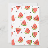 赤い緑のワ watermelon スライス サマーパーティー 招待状 (裏面)
