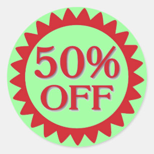 赤い緑の丸のシールを50%オフ販売 ラウンドシール
