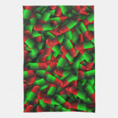 赤い緑の丸薬 キッチンタオル (縦)