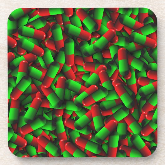 赤い緑の丸薬 コースター (正面)