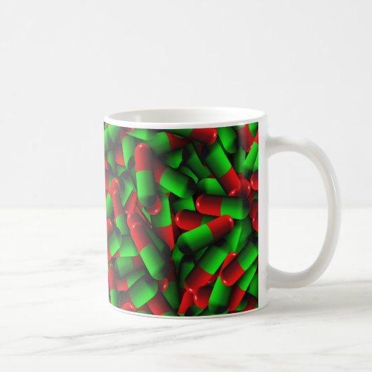 赤い緑の丸薬 コーヒーマグカップ (右)