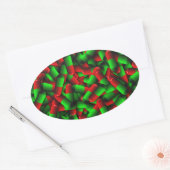 赤い緑の丸薬 楕円形シール (封筒)