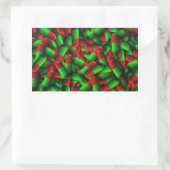 赤い緑の丸薬 長方形シール (バッグ)