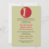 赤い緑の企業のなゴルフトーナメントの招待状 招待状 (正面)