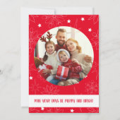 赤い緑の写真ファミリー醜いセーターこの季節 シーズンカード (裏面)