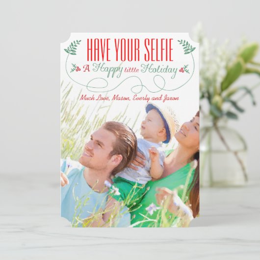 赤い緑の幸せな少し休日を持っている シーズンカード (スタンド正面)