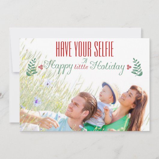 赤い緑の幸せな少し休日を持っている シーズンカード (正面)